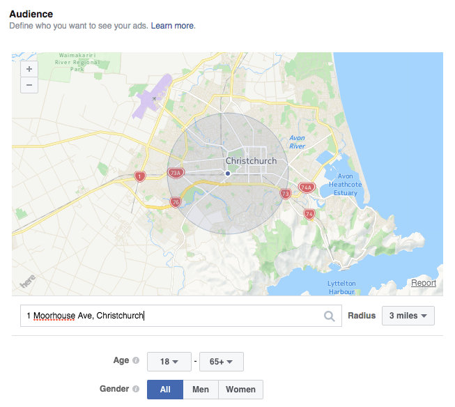 Facebook Ads for NZ businesses - Location Targeting