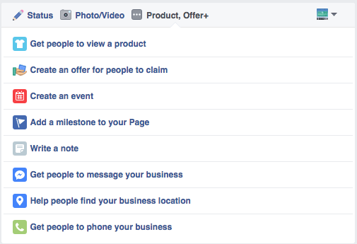 Facebook Post Options List